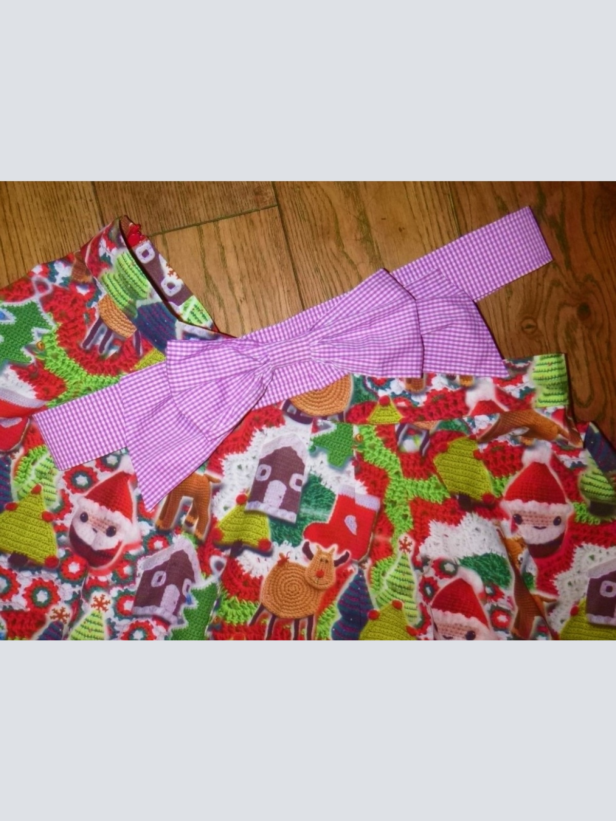 Herzblut Rockabilly Fiefties Stoffgürtel lila/ weiß Kariert mit Masche