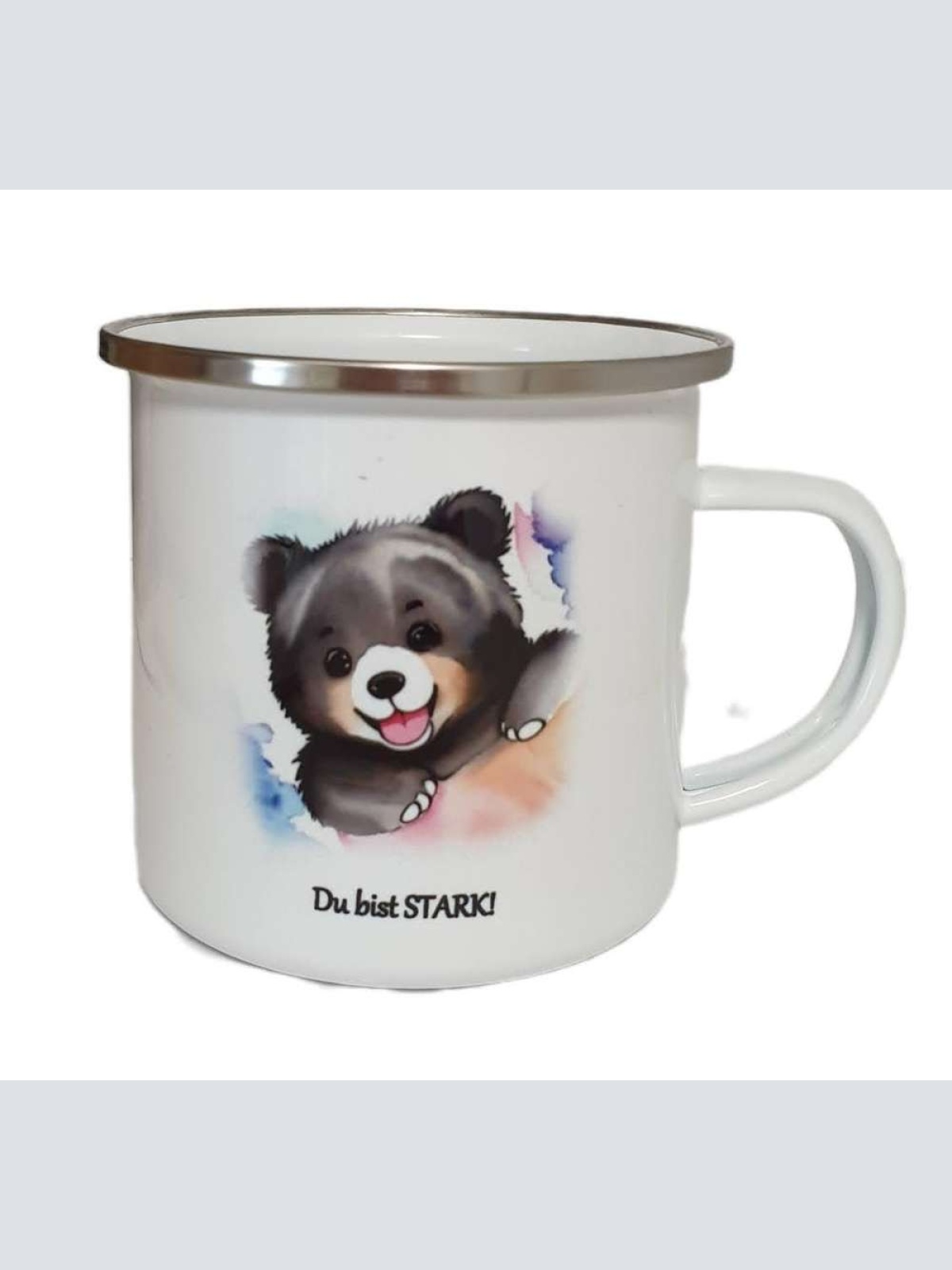 Emailletasse - Bär "Du bist STARK"