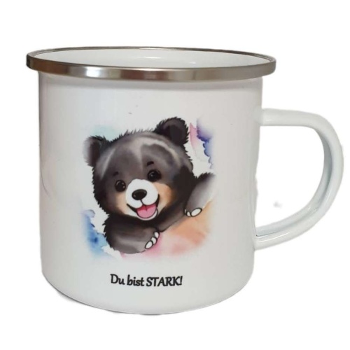 Emailletasse - Bär "Du bist STARK"