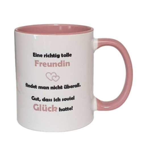 Tasse Kaffee- /Teetasse rosa "Eine richtig tolle Freundin