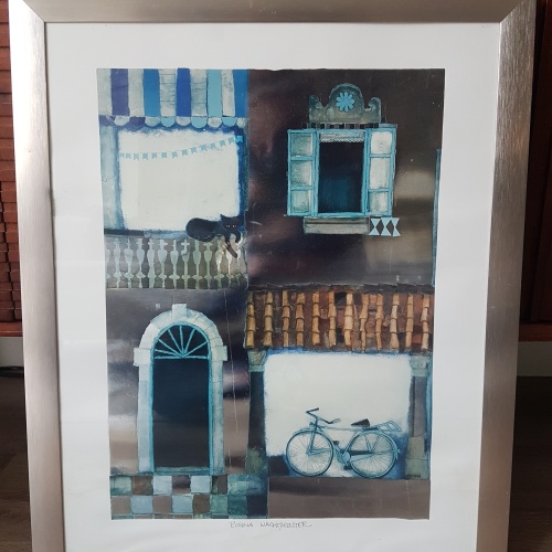 Rosina Wachtmeister - Collage met zilverfolie - Gesigneerd