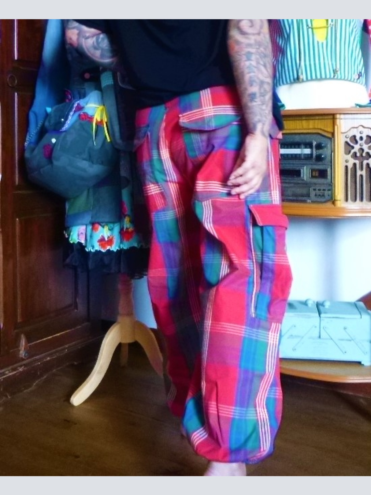 Cargohose M65 Darkworld Vintage Trousers kariert UNISEX!