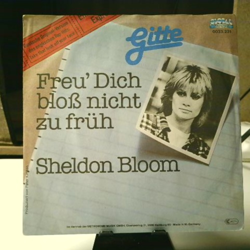 SINGLE / Gitte* – Freu' Dich Bloß Nicht Zu Früh / Sheldon Bloom