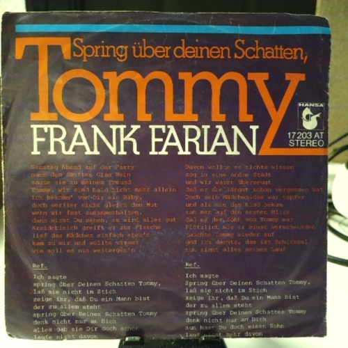 SINGLE / Frank Farian – Spring Über Deinen Schatten, Tommy