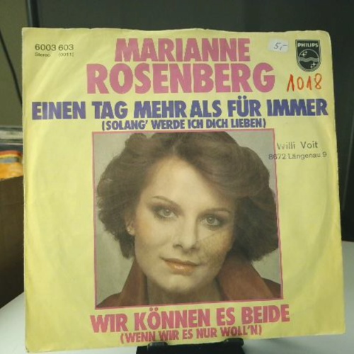 SINGLE / Marianne Rosenberg – Einen Tag Mehr Als Für Immer (Solang' Werde Ich Dich Lieben)