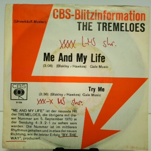 SINGLE / The Tremeloes – Me And My Life