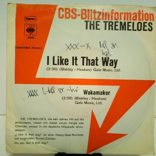 SINGLE / The Tremeloes – I Like It That Way / Wakamaker