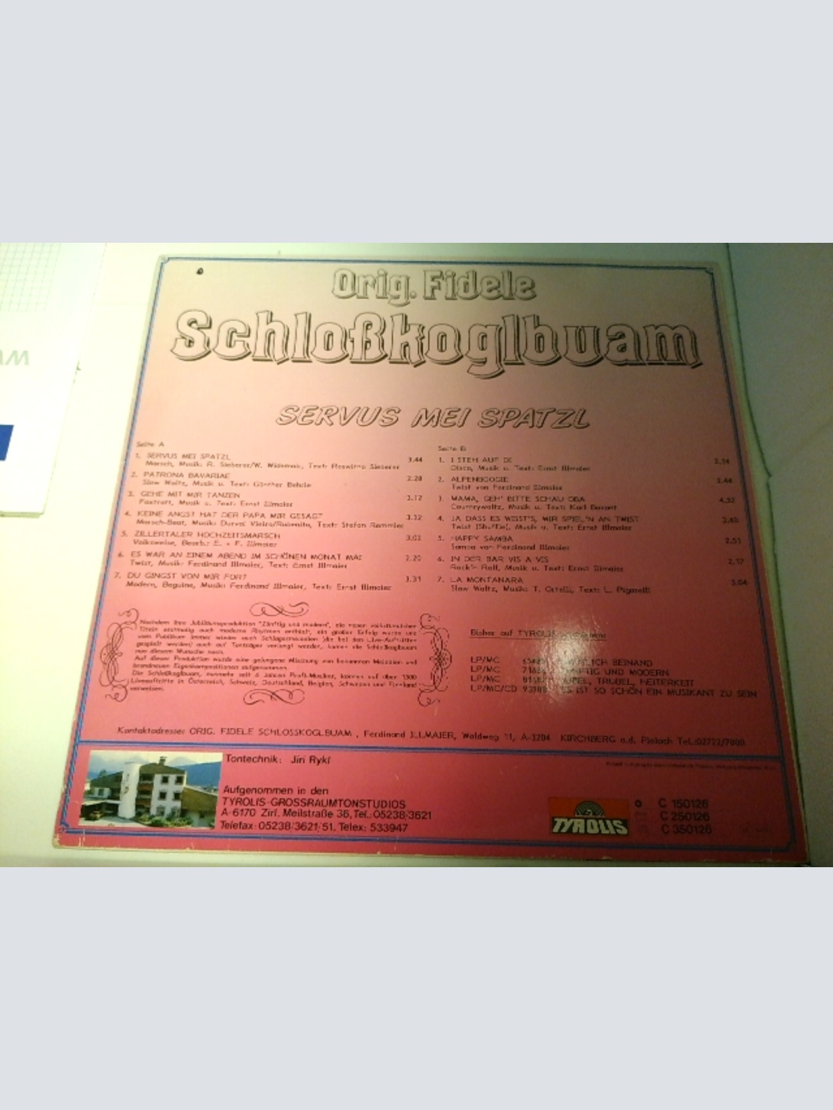 LP / Orig. Fidelen Schloßkoglbuam - Servus mei Spatzl