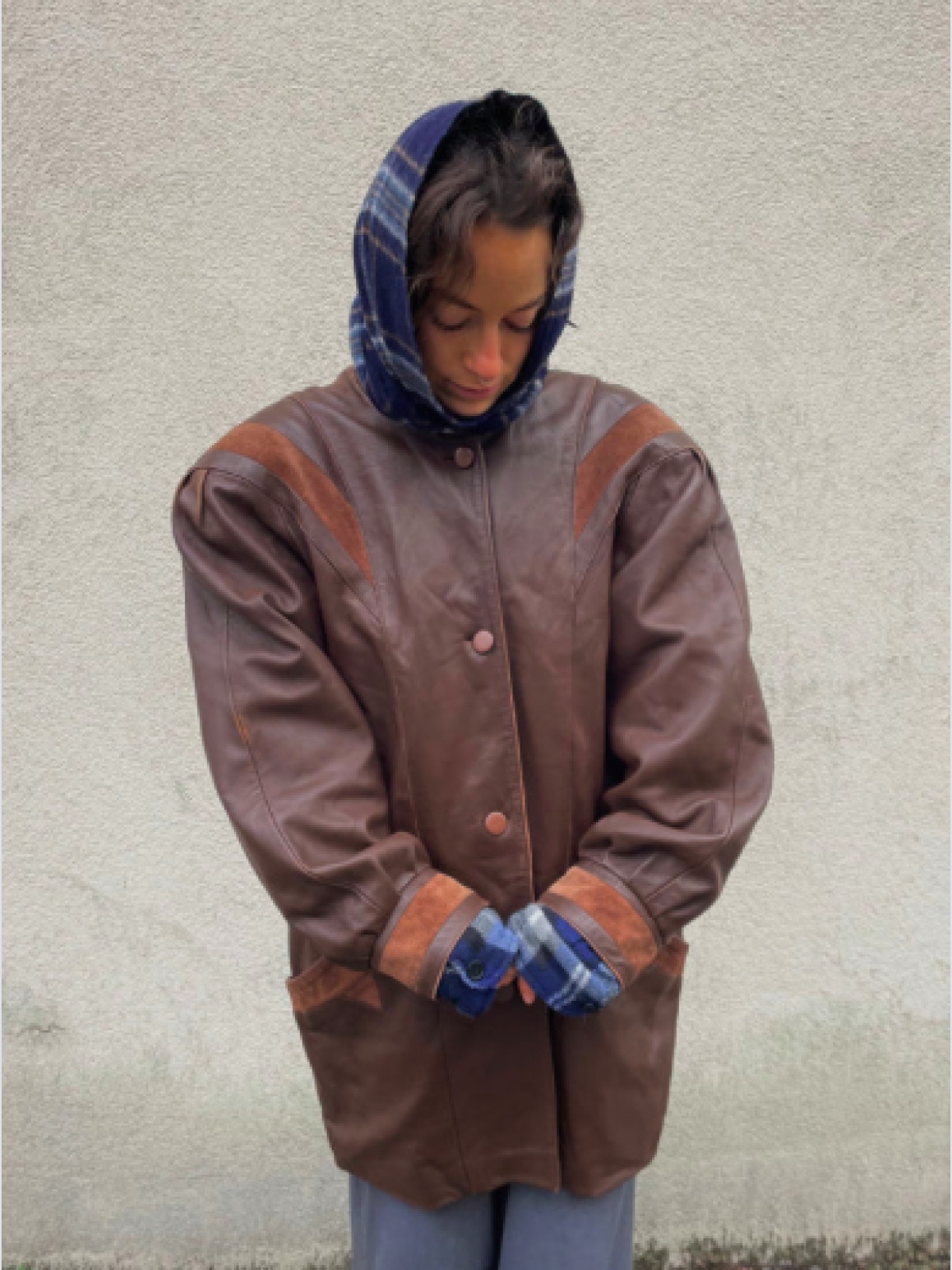 Keginapary Leatherjacket L Frühling Lederjacke Echt Leder braun Unisex Herren