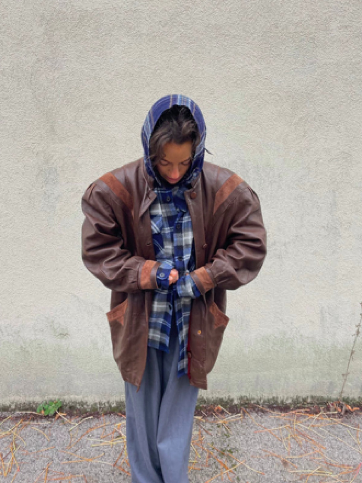 Keginapary Leatherjacket L Frühling Lederjacke Echt Leder braun Unisex Herren