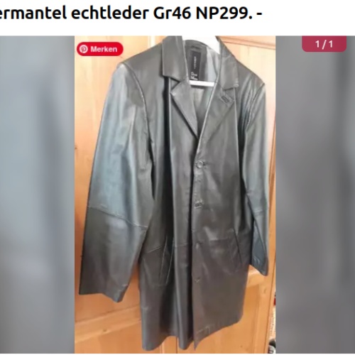 Ledermantel echtleder Gr46 NP299. -