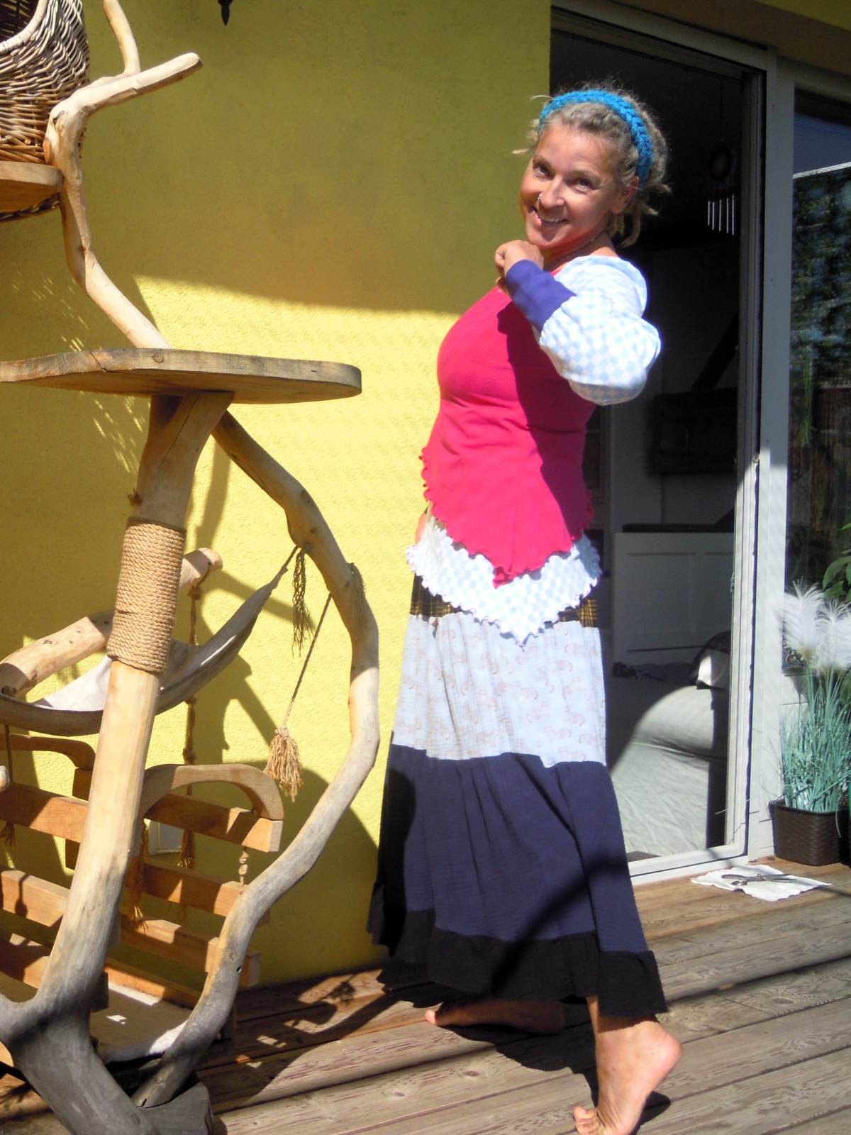 Maxirock Stufenrock Patchwork Einheitsgröße