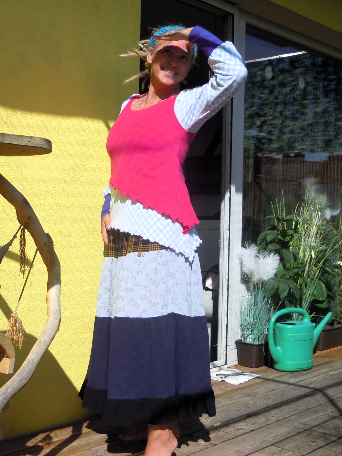 Maxirock Stufenrock Patchwork Einheitsgröße