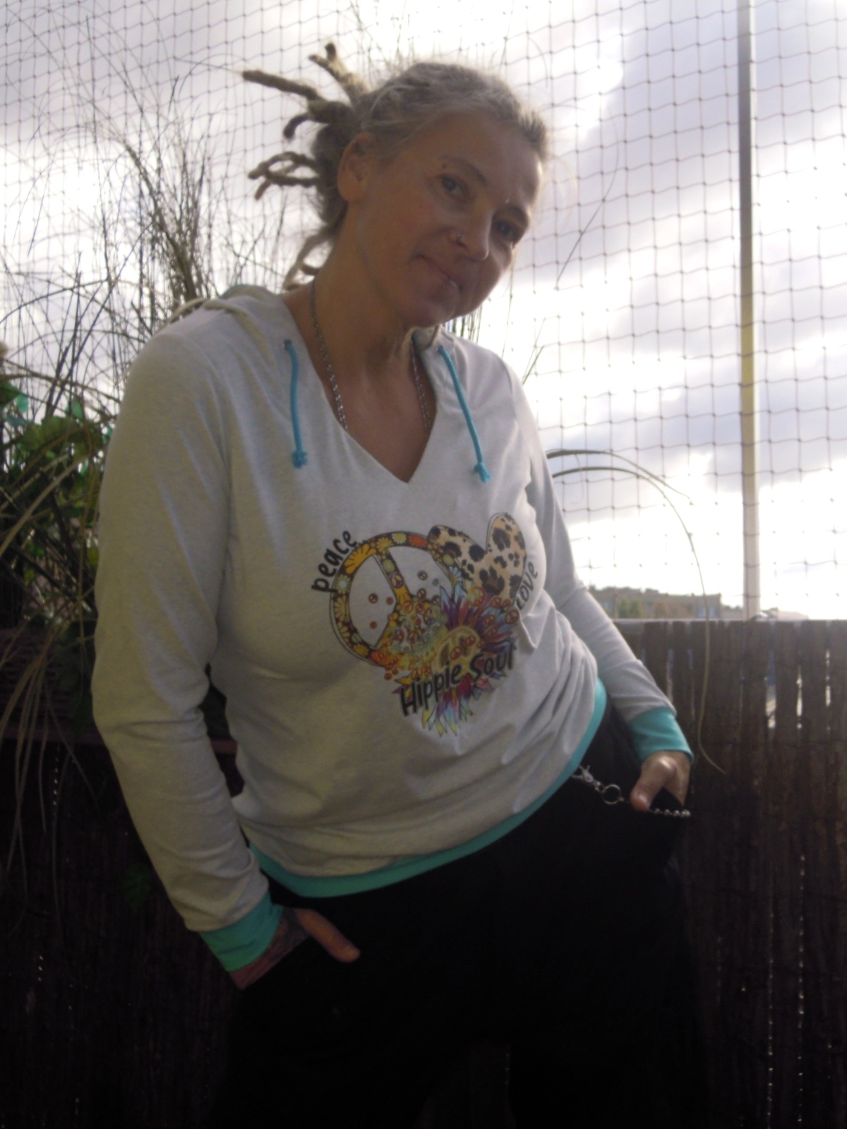 Bio Hoodie Langarm Shirt Peace&Love