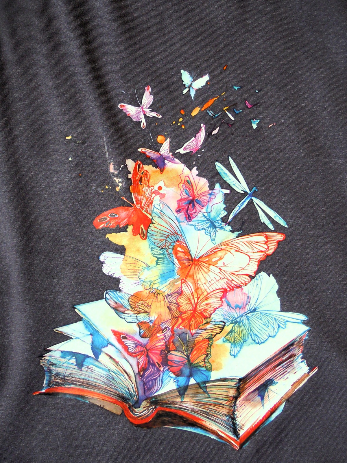 Oversize Asymmetric Shirt On Shoulder grau mit Applikation Einheitsgröße