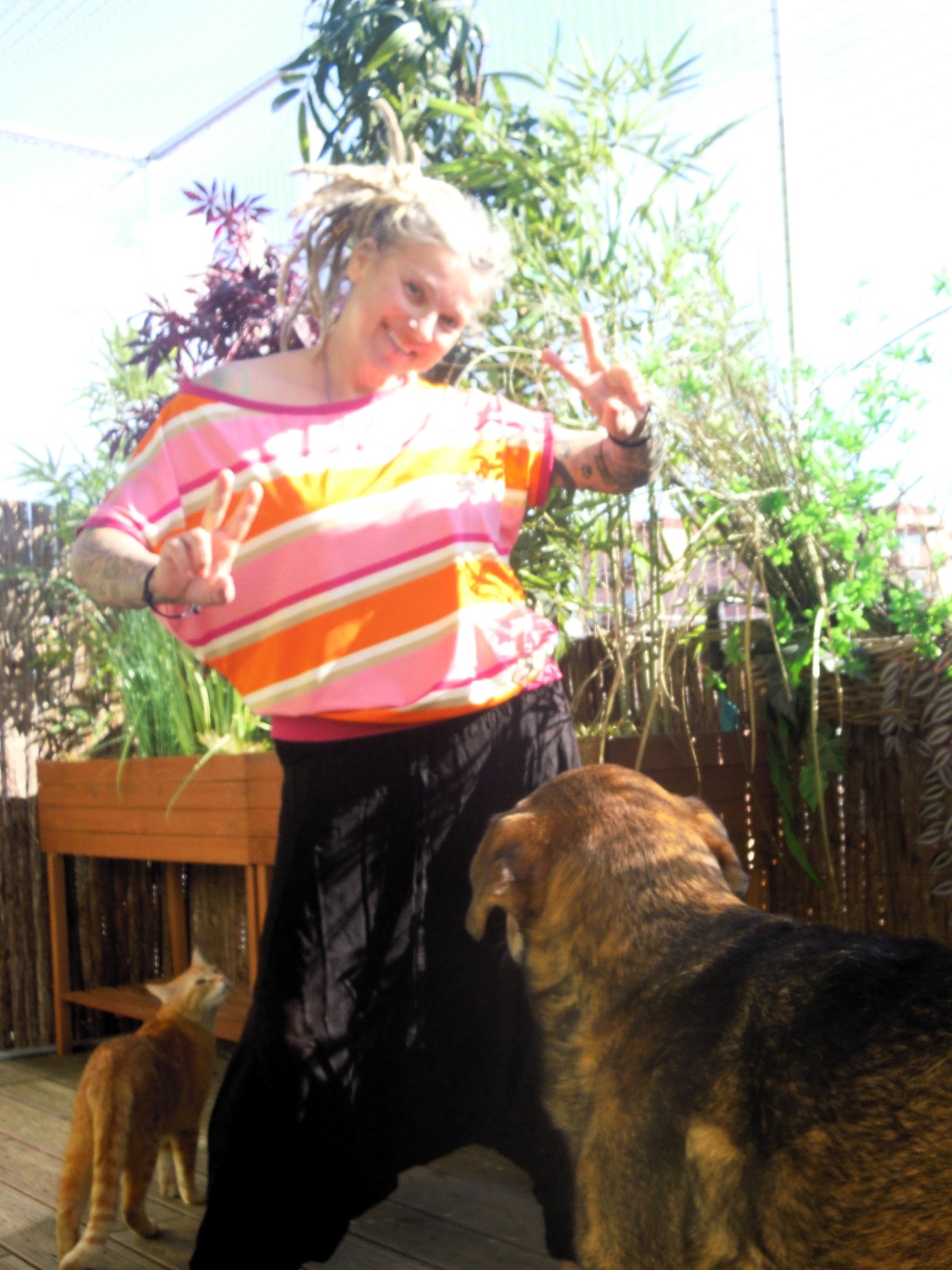 Off Shoulder Shirt gestreift Hippie Goa Alternativmode Einheisgröße