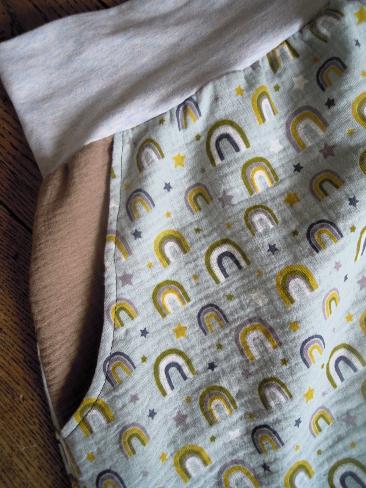 Sarouelhose Pluderhose Pumphose Haremshose Regenbogen Einheitsgröße