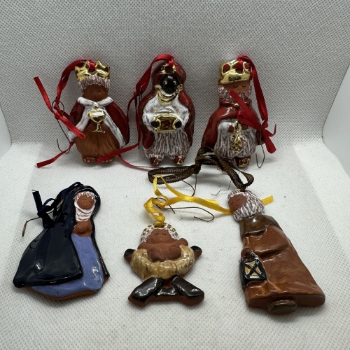 Alter Christbaumschmuck -  Krippefiguren (Herend?)