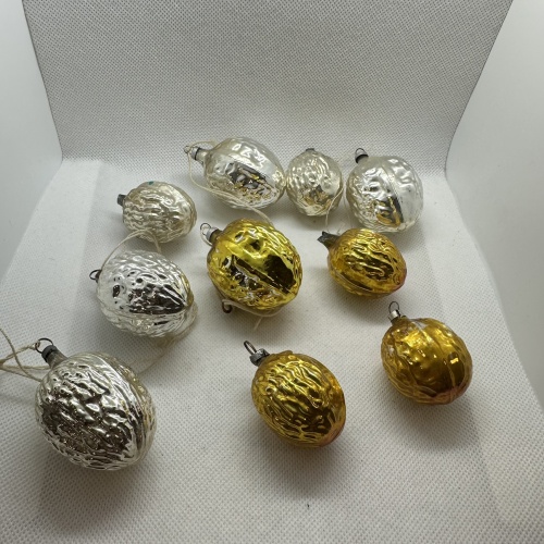 Konvolut vintage Christbaumschmuck Nüsse