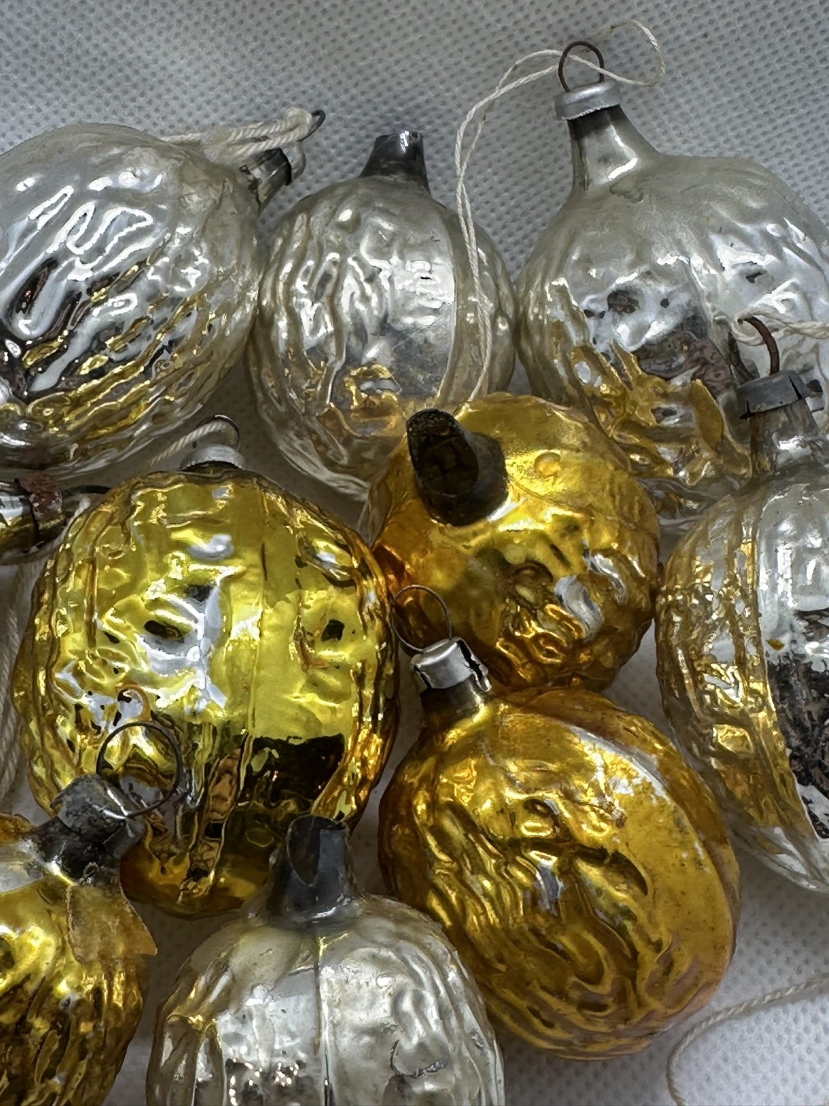 Konvolut vintage Christbaumschmuck Nüsse