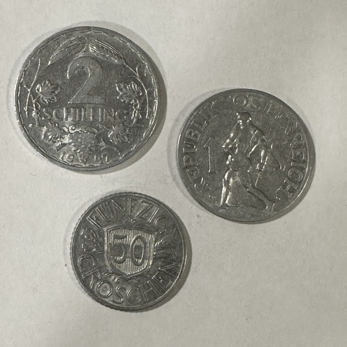 3 Münzen Österreich 1947