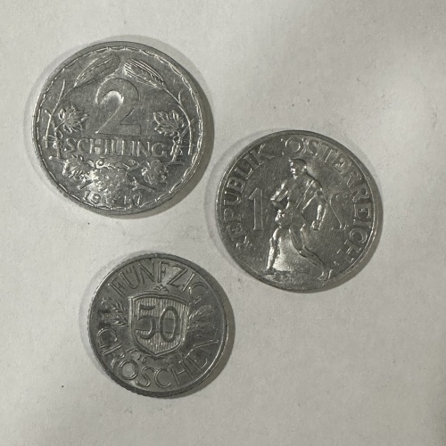 3 Münzen Österreich 1947