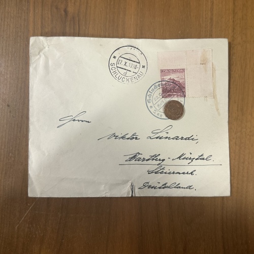 Seltener Briefumschlag von 1938 mit Sonderstempel