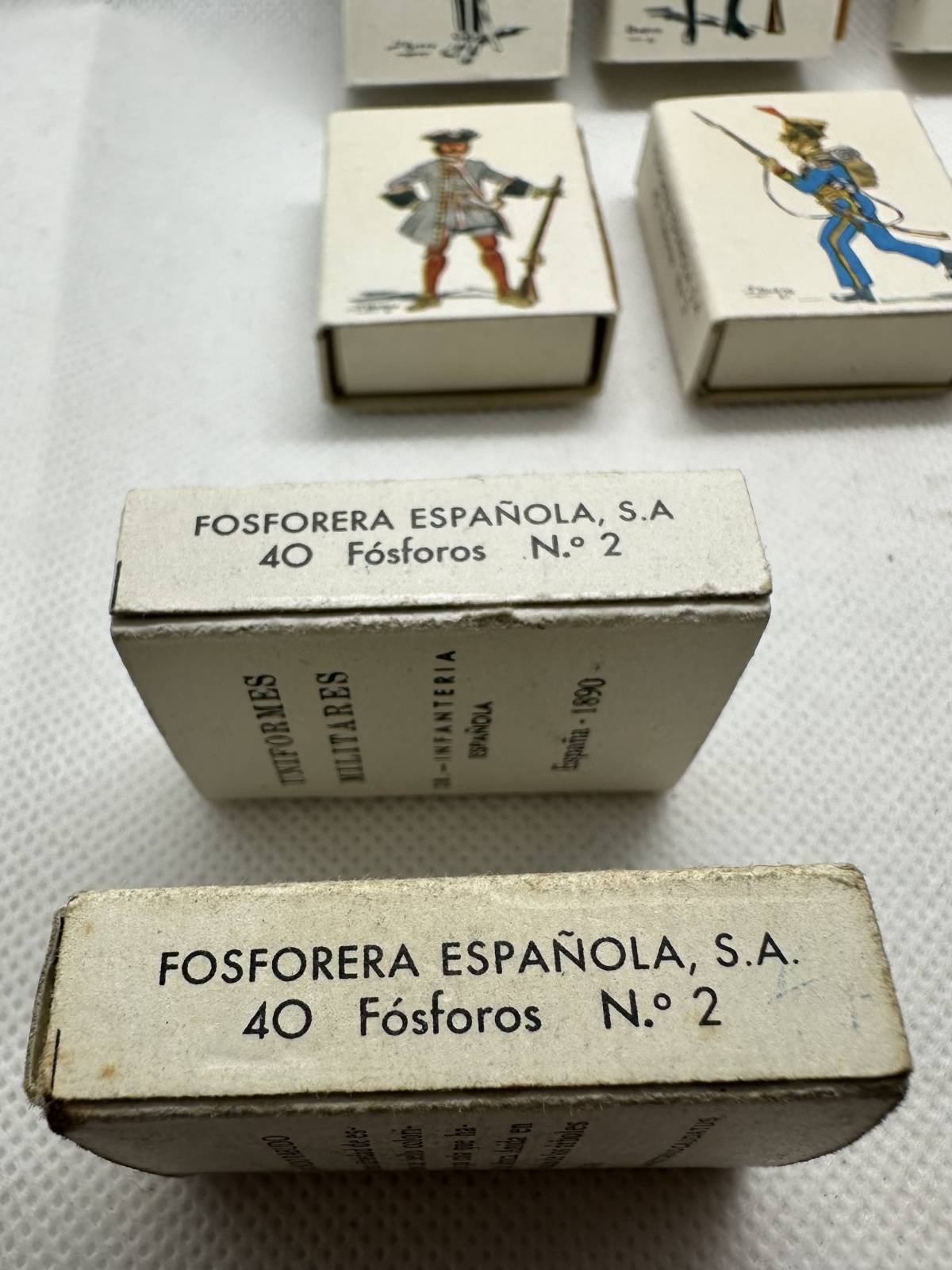 9 Stk. antike spanische Streichholzschachteln Fa. Fosforera