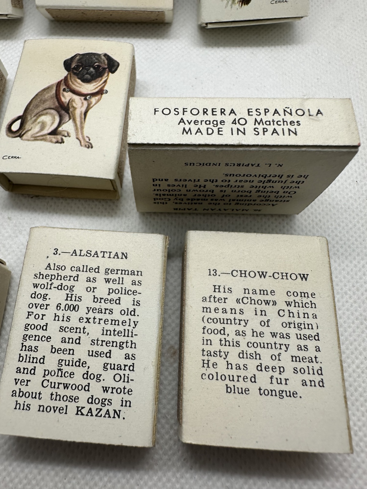 9 Stk. antike spanische Streichholzschachteln Fa. Fosforera