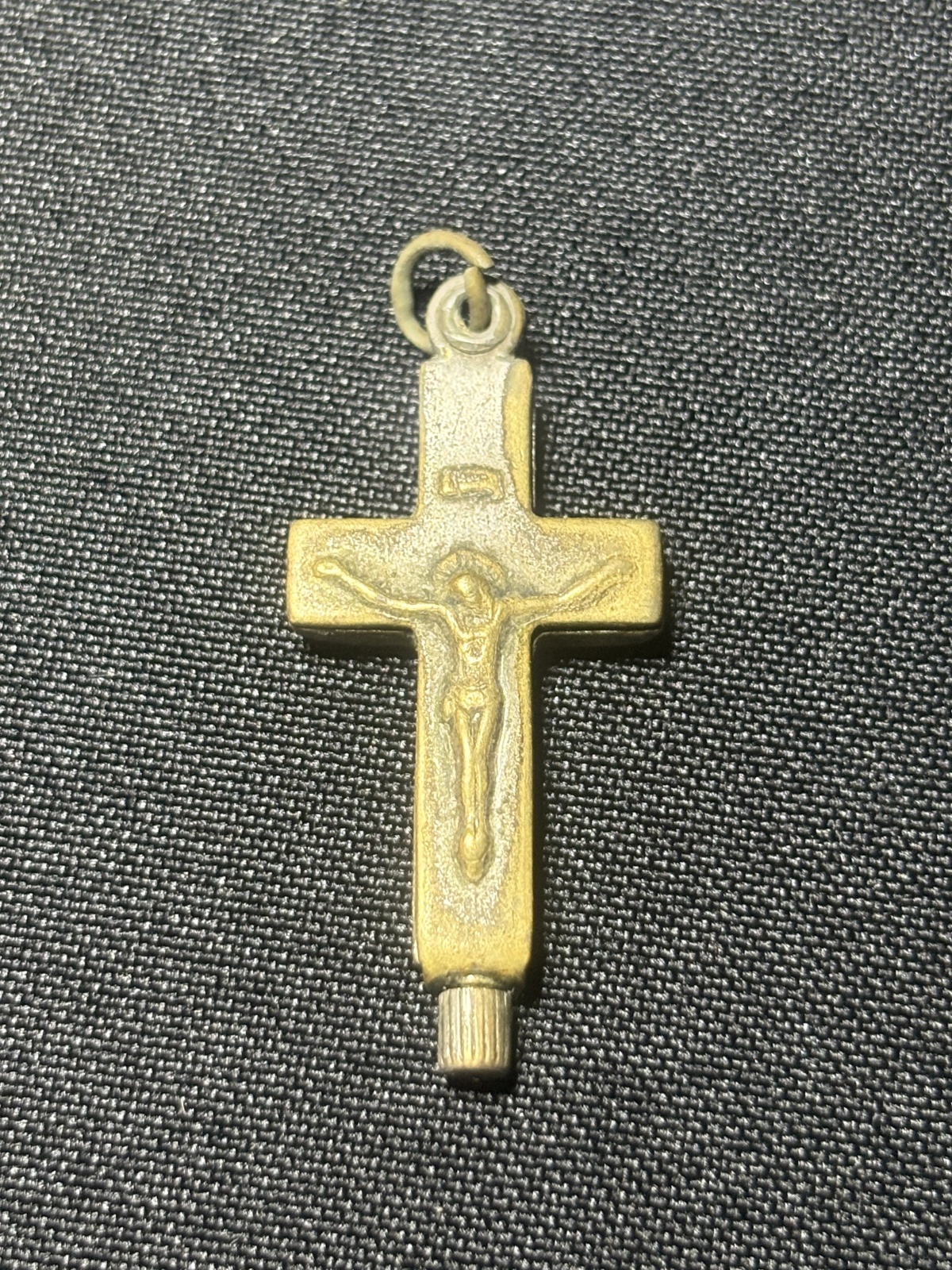 Antik Messing Catholic Kreuz reliquary