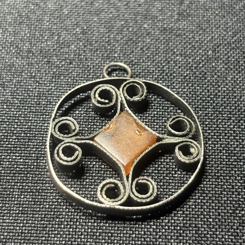 Antik Silber Kreuz mit Stein