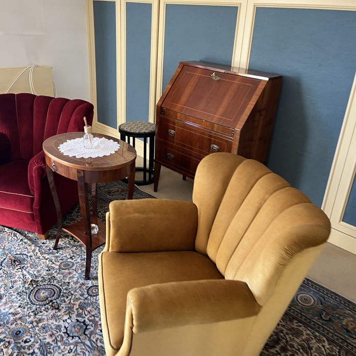 Fauteuil / bequemer Lesesessel gold/beige (50)