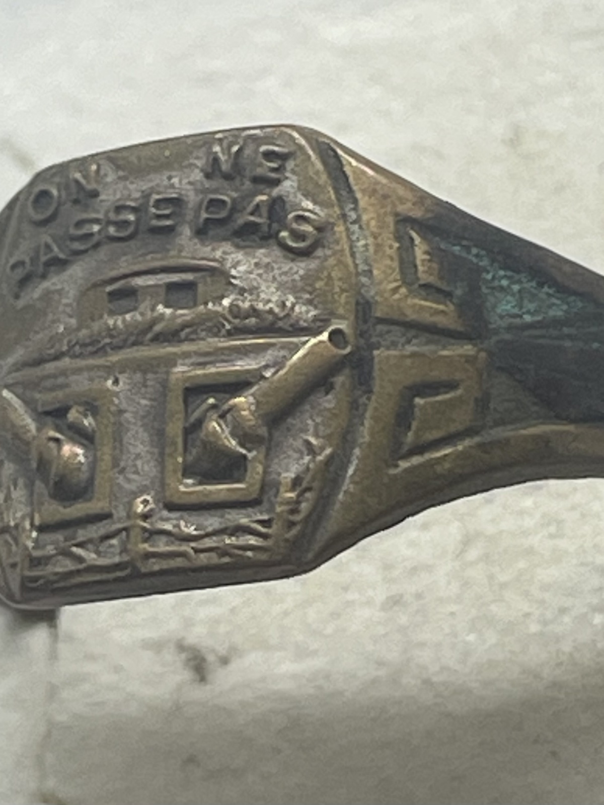 Militaria Ring Maginot Linie "On ne passe pas"