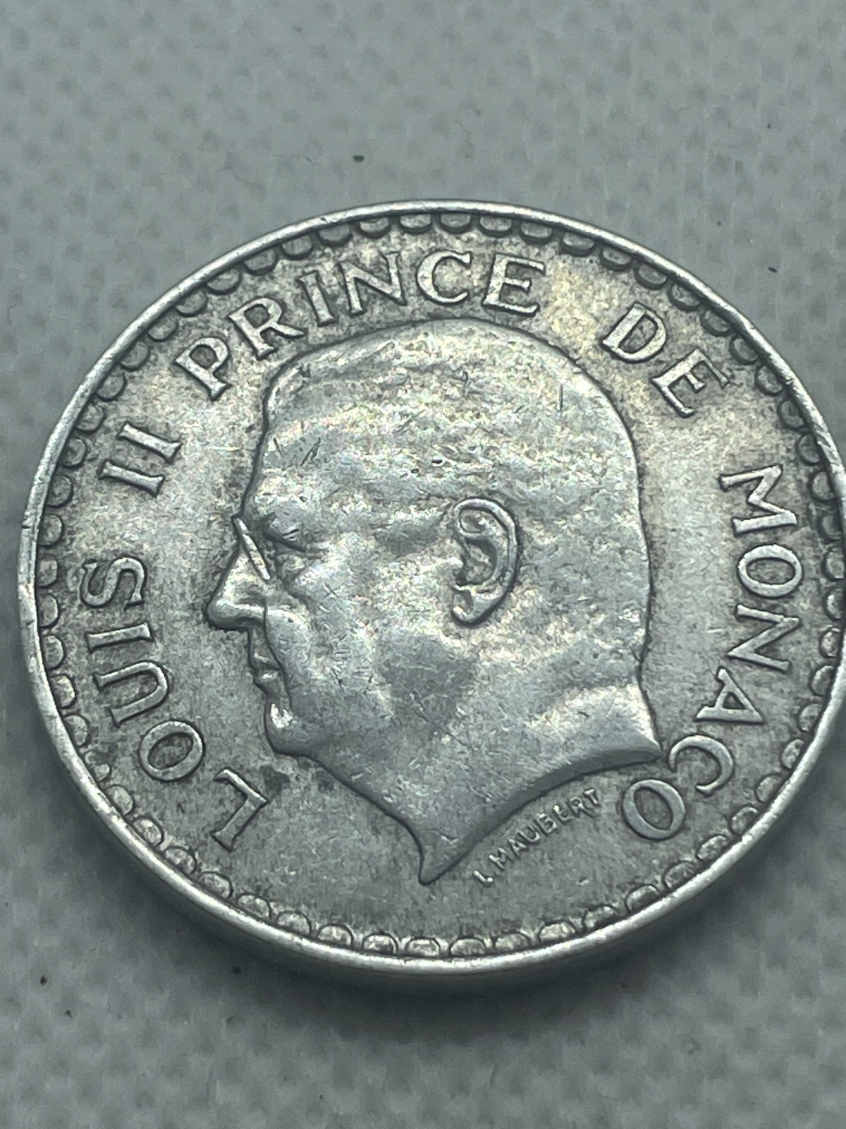 3 alte französische Münzen - 1 x Monaco 1945