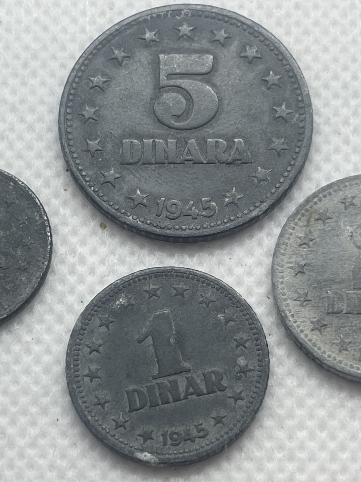 4 alte jugoslawische Münzen von 1945 - Dinara