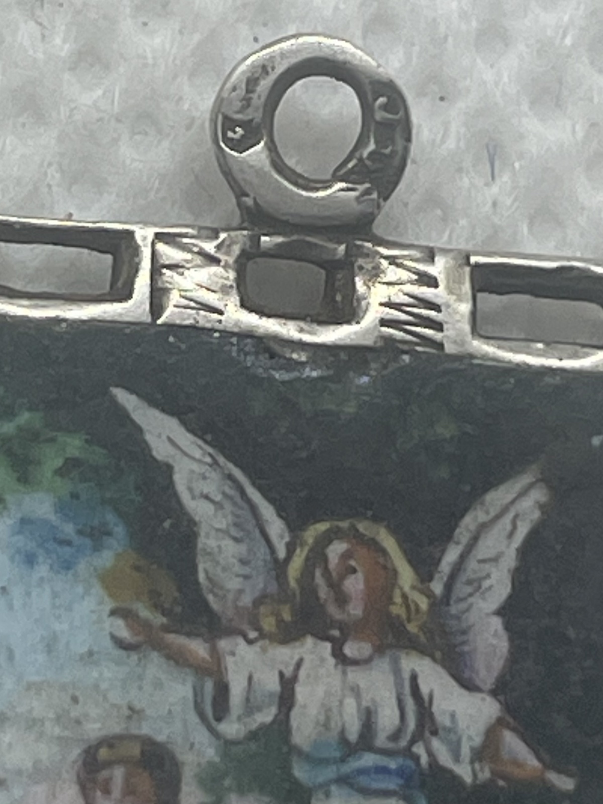 Vintage religiöser Schutzengerl Anhänger für Kette