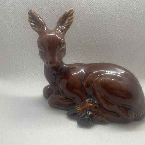 Seltene Mürztaler Keramik - großes Reh liegend