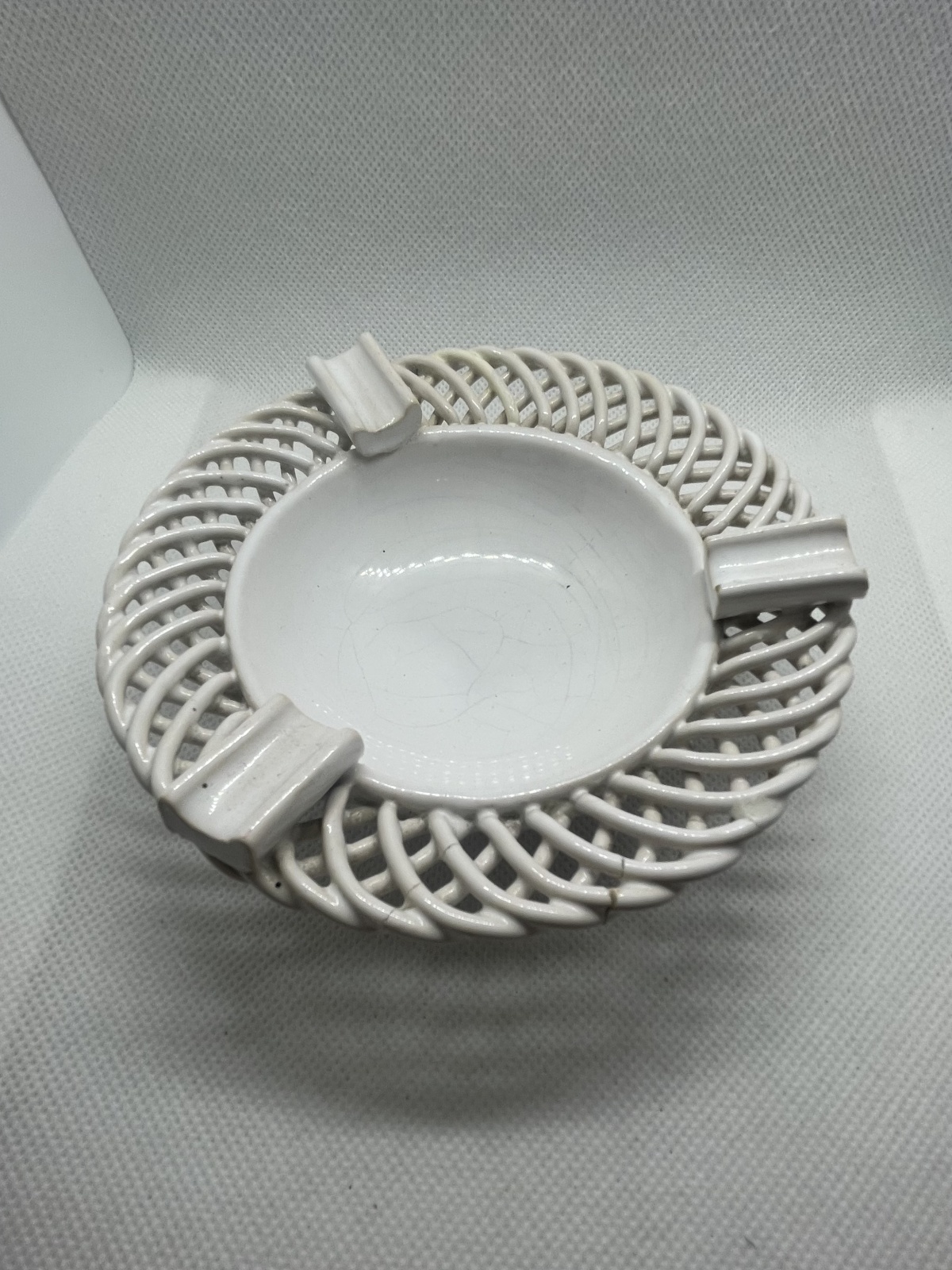 Seltene Mürztaler Keramik - Aschenbecher Flechtkeramik