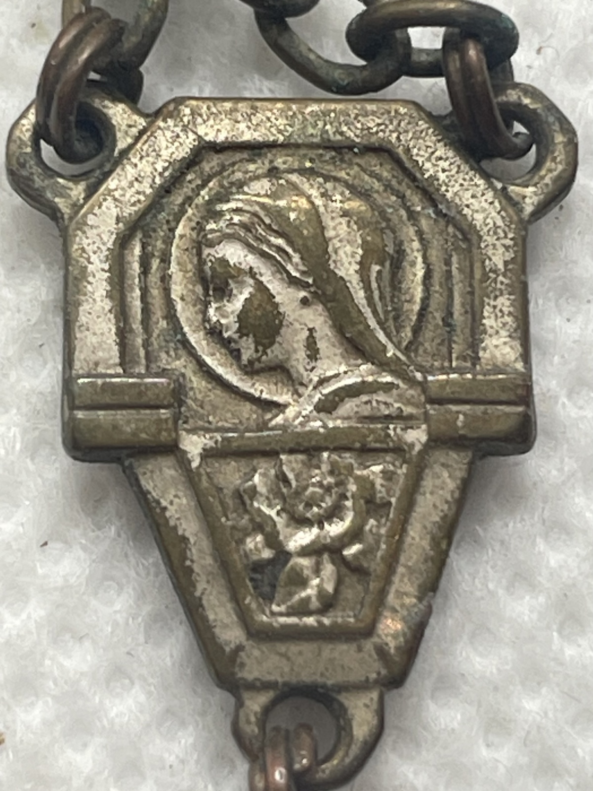 Antiker schwarzer französischer Rosenkranz aus Lourdes