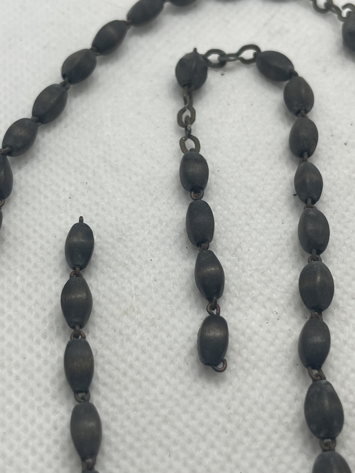 Antiker schwarzer französischer Rosenkranz