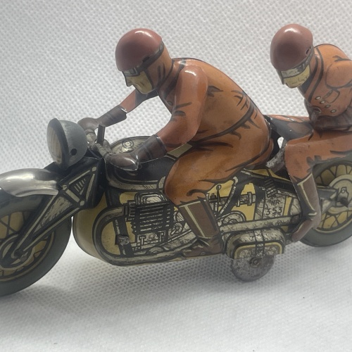 CKO Kellermann Blechspielzeug Motorradfahrer,  Nr.353, 40er Jahren US Zone - mit Schlüssel - fährt!!!