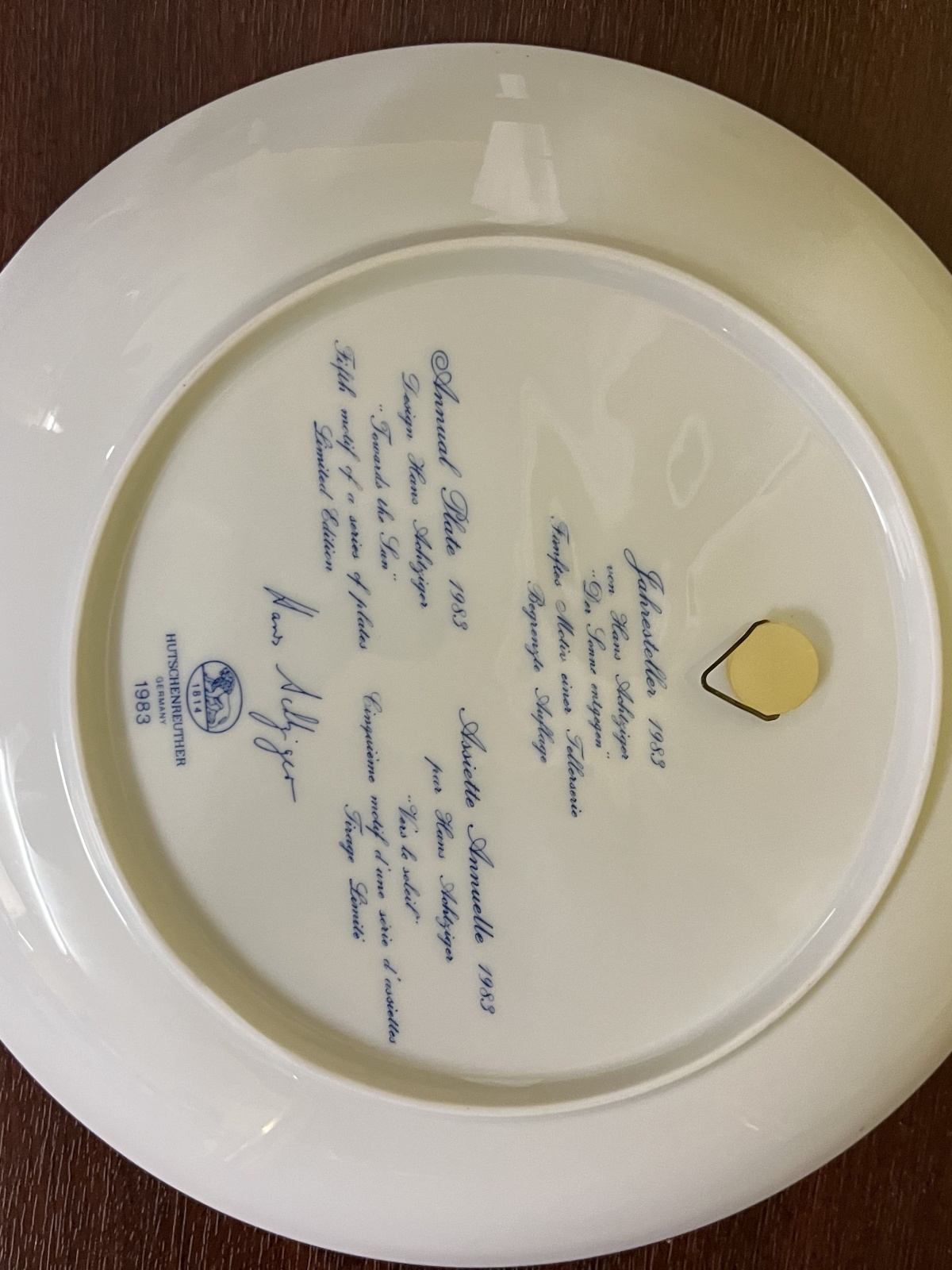 Hutschenreuther Porzellan -  Jahresteller