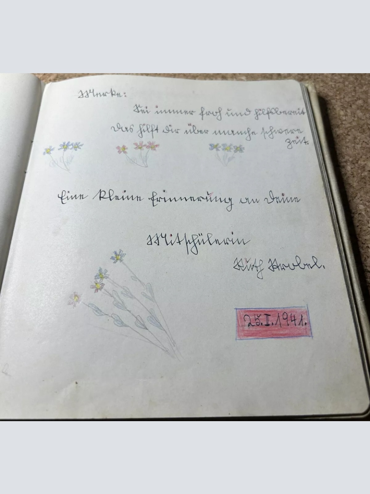 1940er Persönliches Tagebuch einer österreichischen Dichterin und Malerin aus dem 2 Weltkrieg