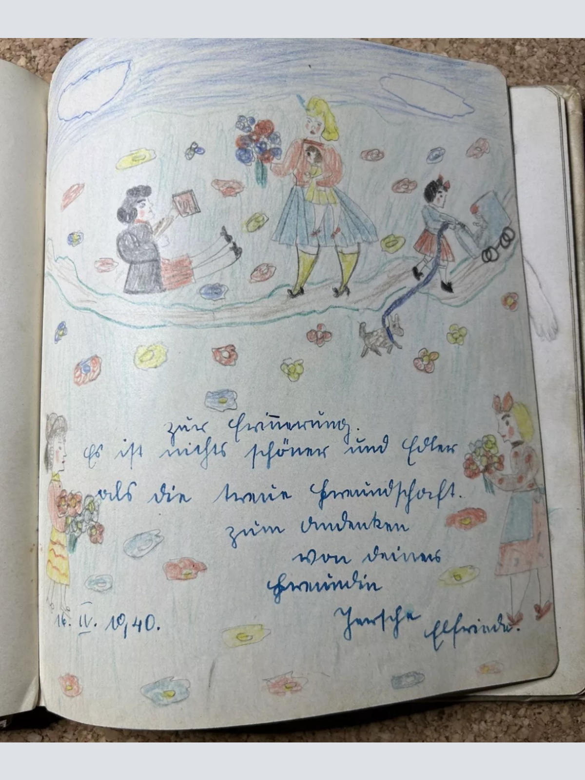 1940er Persönliches Tagebuch einer österreichischen Dichterin und Malerin aus dem 2 Weltkrieg