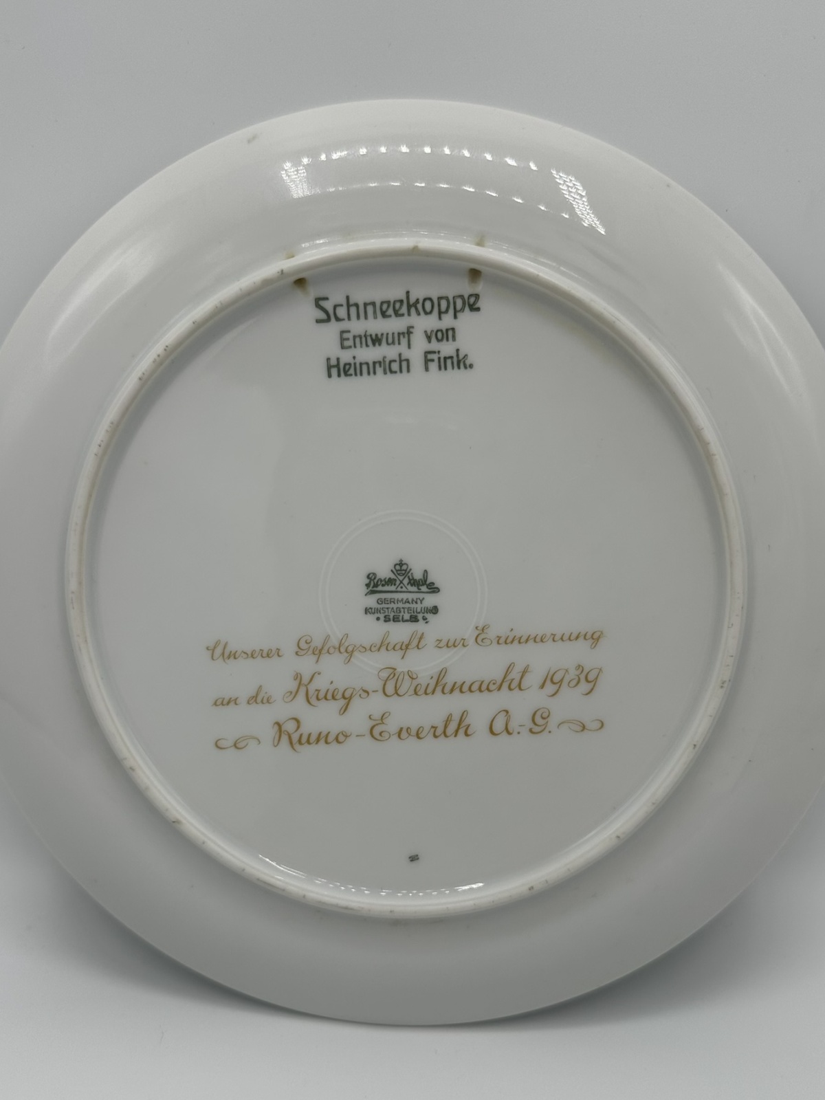 Seltenes Rosenthal Weihnachtsteller von 1939