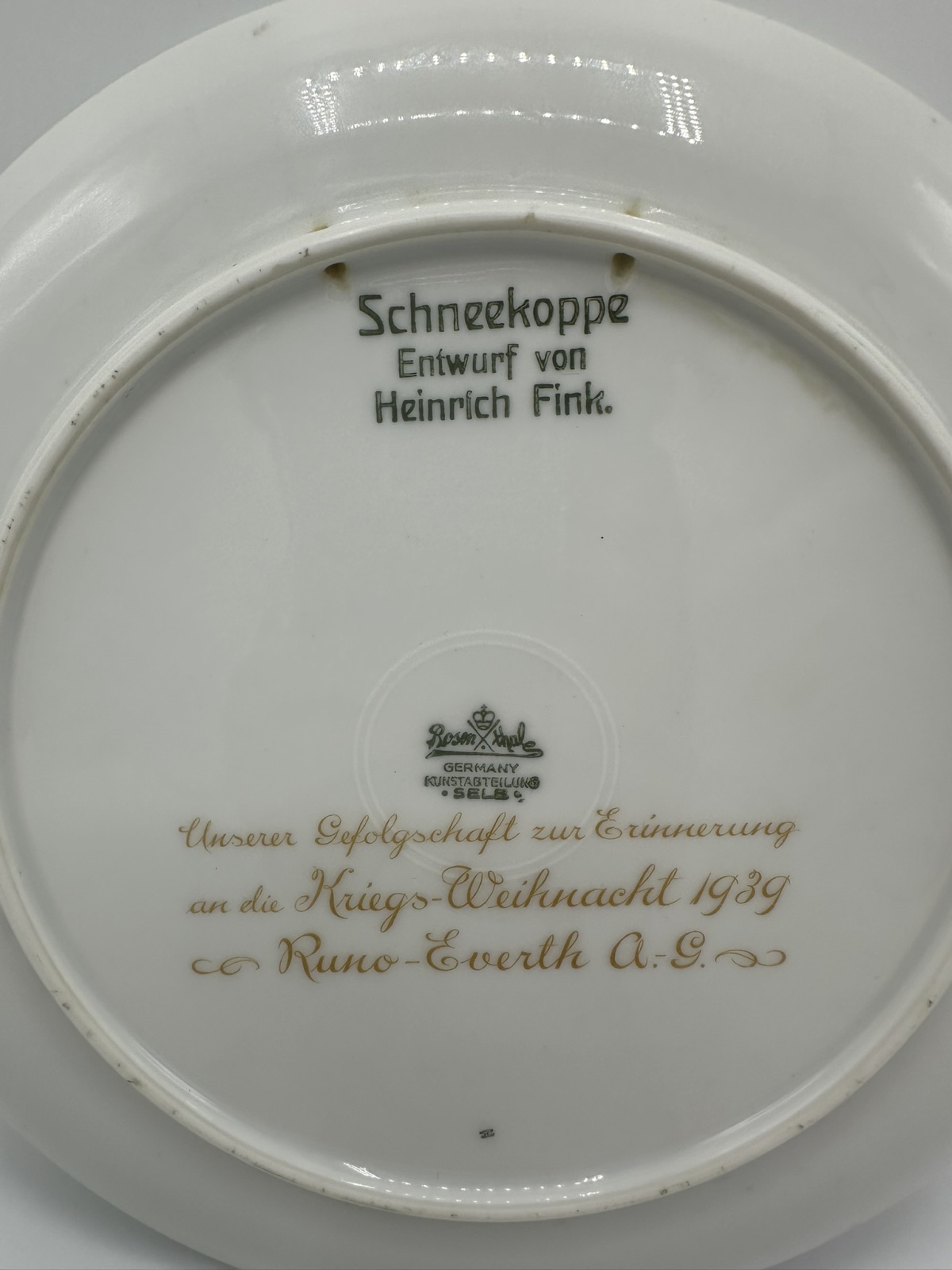 Seltenes Rosenthal Weihnachtsteller von 1939