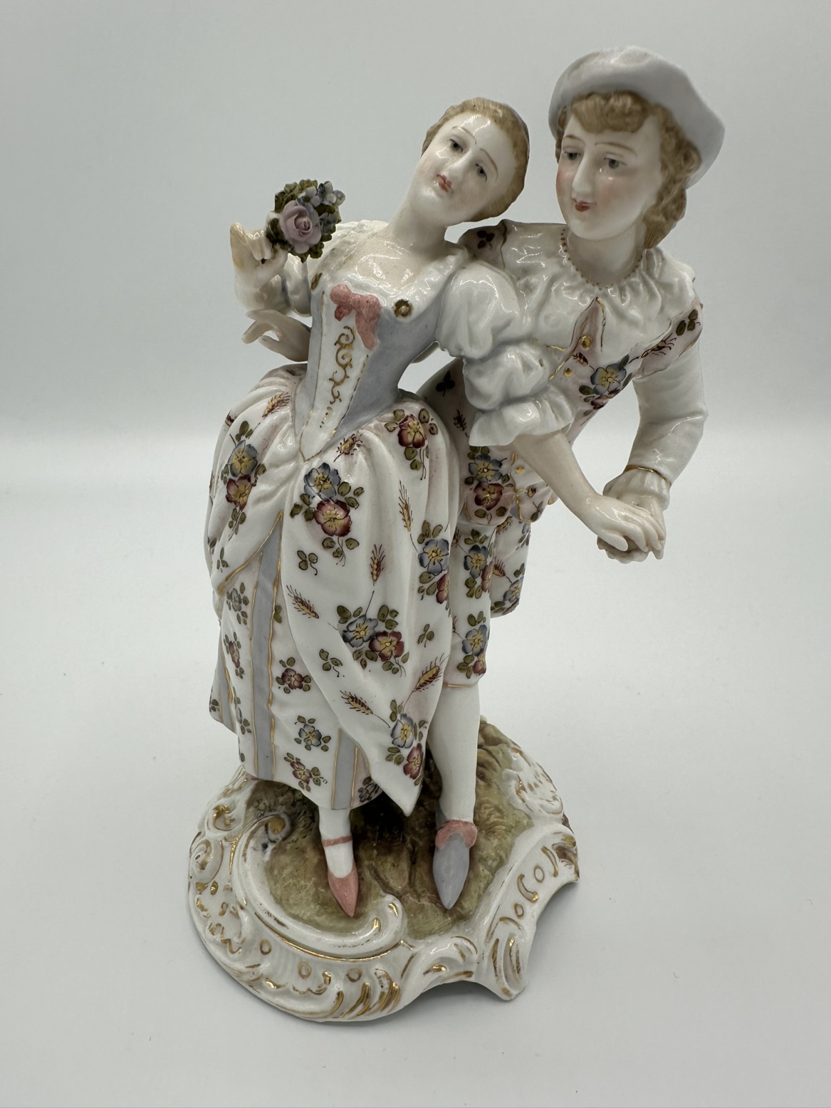 Antike Porzellan Figur tanzendes Pärchen Rudolstadt Volkstedt Eckert Thüringen