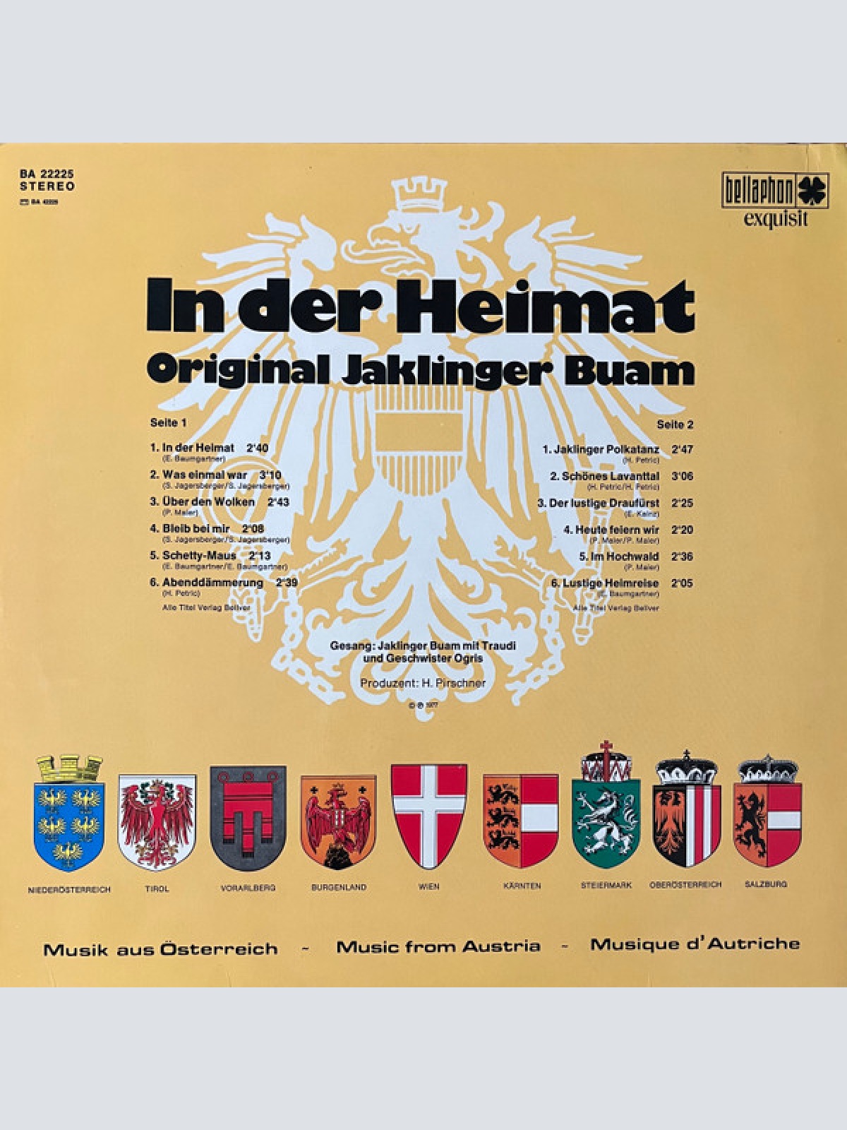 LP / Original Jaklinger Buam* ‎– In Der Heimat