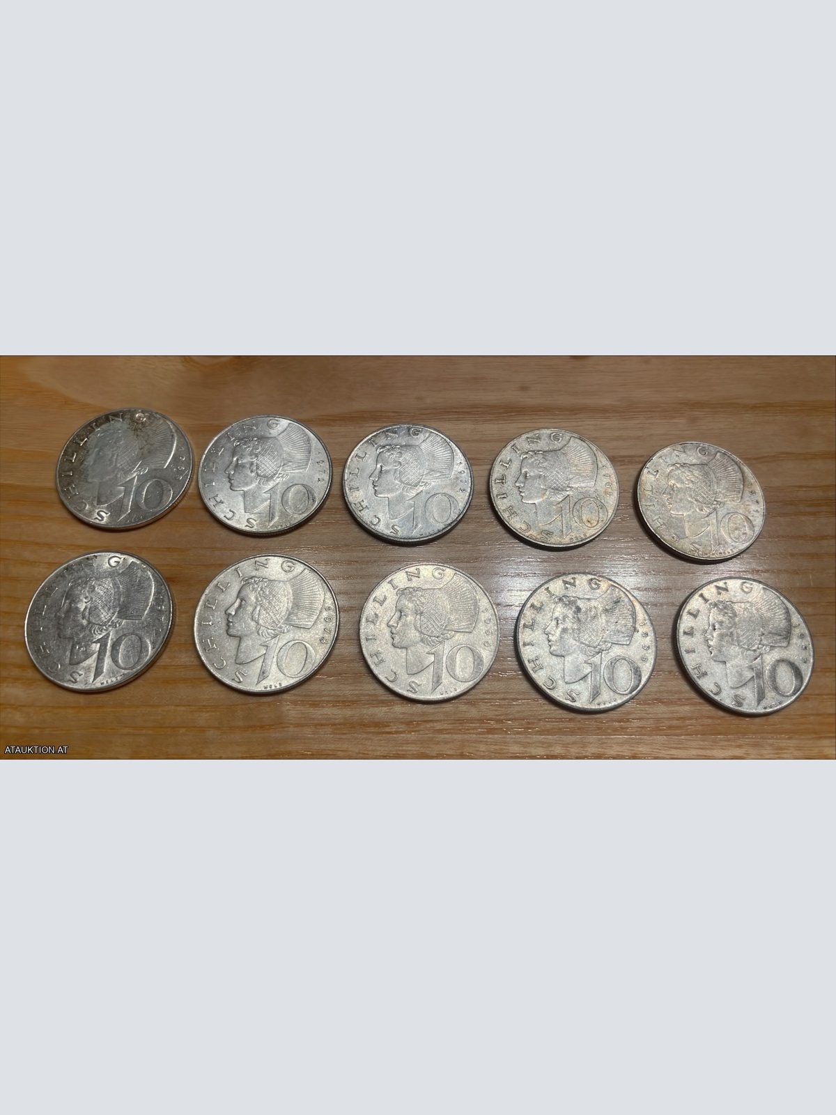 10 Stk. 10-Silber-Schilling Münzen