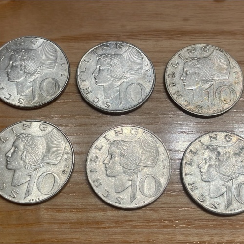 10 Stk. 10-Silber-Schilling Münzen